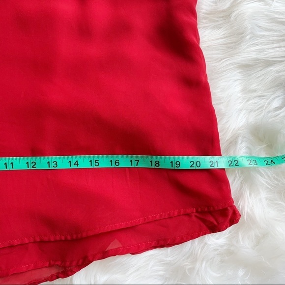 Angie Sleeveless‎ Blouse Red Jewel Neck Sz M - Picture 5 of 7